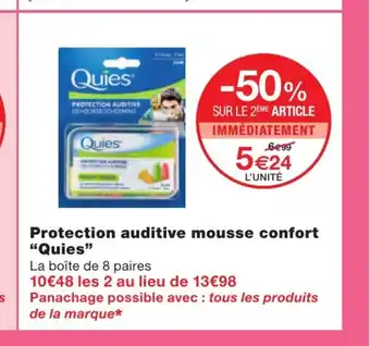 Protection Auditive Mousse Confort 'Quies"