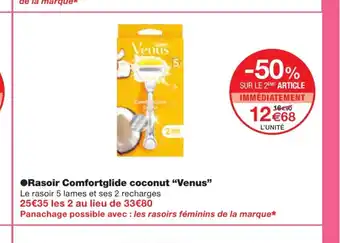 Monoprix Rasoir Comfortglide Coconut "Venus" offre
