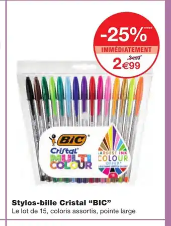 Monoprix Stylos-bille Cristal "BIC" offre