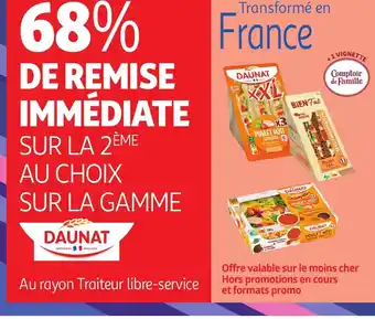 Auchan Sur la au choix sur la gamme daunat offre
