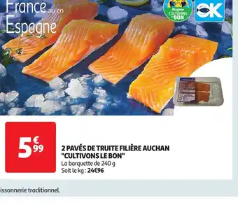 Auchan 2 PAVÉS DE TRUITE FILIÈRE AUCHAN "CULTIVONS LE BON offre