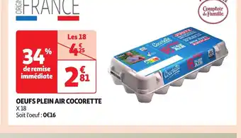 Auchan OEUFS PLEIN AIR COCORETTE offre