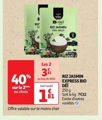 Auchan RIZ JASMIN EXPRESS BIO DÉÏ offre