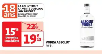 Auchan VODKA ABSOLUT 40 offre