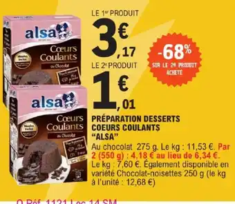 PRÉPARATION DESSERTS couers coulants alsa