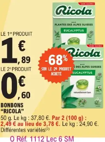 E.Leclerc BONBONS "RICOLA" offre