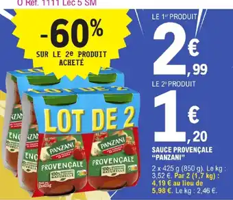 E.Leclerc SAUCE PROVENÇALE "PANZANI" offre