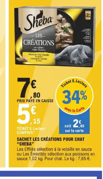 E.Leclerc SACHET LES CRÉATIONS POUR CHAT "SHEBA" offre