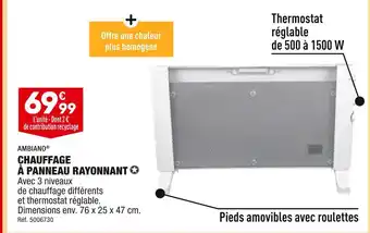 ALDI Ambiano chauffage à panneau rayonnant offre