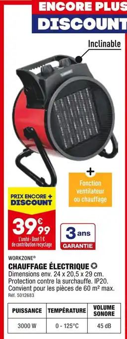 ALDI Workzone chauffage électrique offre