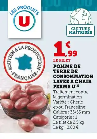 U Express U pomme de terre de consommation lavee a chair ferme offre