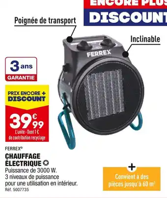 ALDI Ferrex chauffage électrique offre