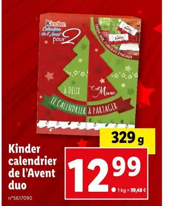 Kinder calendrier de l’avent duo