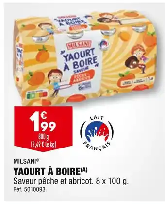 ALDI Milsani yaourt à boire offre