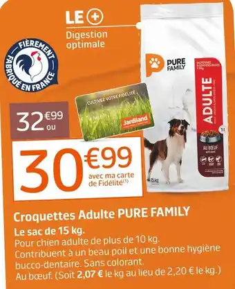 Jardiland Pure family croquettes adulte offre