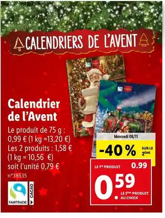 Lidl Calendriers de l’avent offre