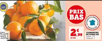 U Express Clementine de corse igp offre