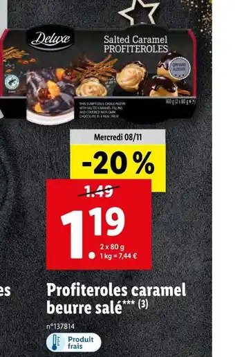 Lidl Deluxe profiteroles caramel beurre salé offre