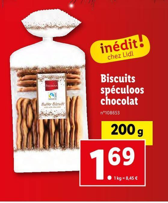 Promo Favorina biscuits spéculoos chocolat chez Lidl
