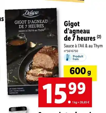 Lidl Deluxe gigot d’agneau de 7 heures offre