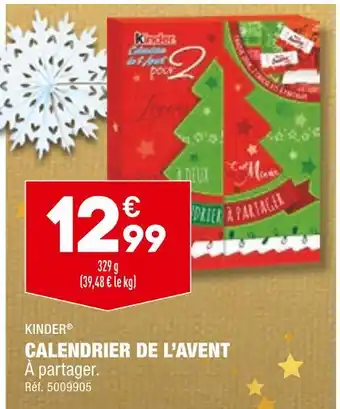 ALDI Kinder calendrier de l’avent offre