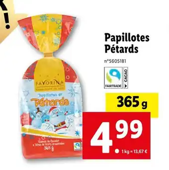 Lidl Favorina papillotes pétards offre