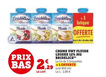 U Express Bridelice creme uht fluide legere 12% mg offre