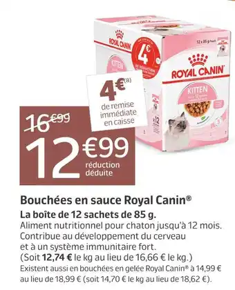 Jardiland Royal canin bouchées en sauce offre