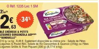E.Leclerc BLÉ CRÉMEUX & PETITS LÉGUMES GORGONZOLA AOP BONDUELLE offre