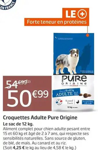 Jardiland Pure origine croquettes adulte offre