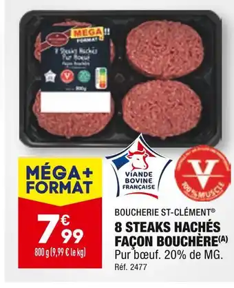 ALDI Boucherie st-clément 8 steaks hachés façon bouchère offre