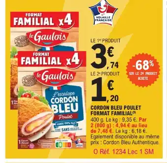 E.Leclerc CORDON BLEU POULET FORMAT FAMILIAL offre