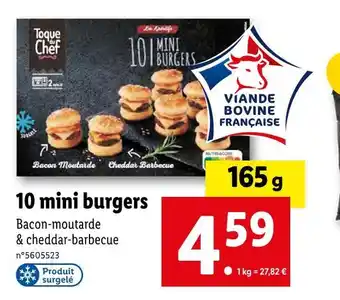 Lidl Toque du chef 10 mini burgers offre