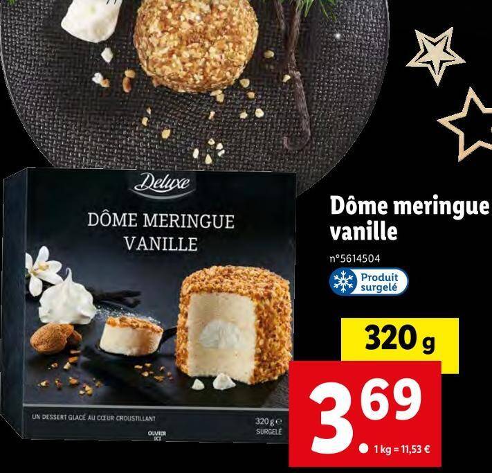 Promo Deluxe dôme meringue vanille chez Lidl