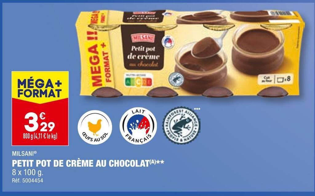 Promo Milsani petit pot de crème au chocolat chez ALDI