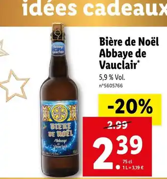 Lidl Abbaye de vauclair bière de noël offre
