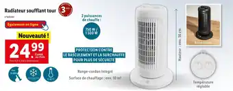 Lidl Silver crest radiateur soufflant tour offre