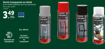 Lidl Parkside vernis transparent ou teinté offre