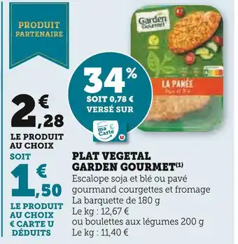 Super U Garden gourmet plat vegetal offre