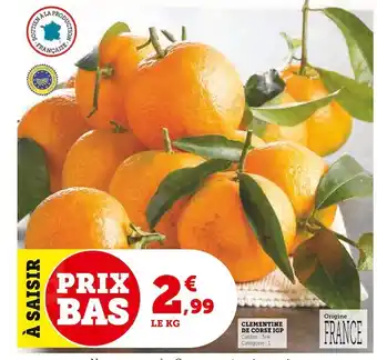 Super U Clementine de corse igp offre