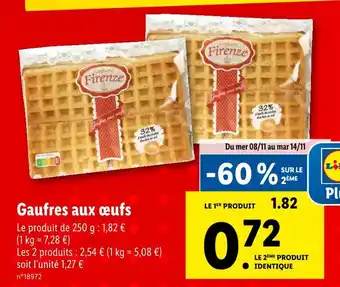 Lidl Firenze gaufres aux œufs offre
