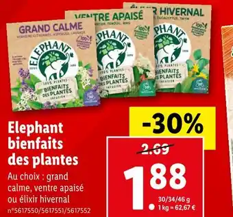 Lidl Elephant elephant bienfaits des plantes offre