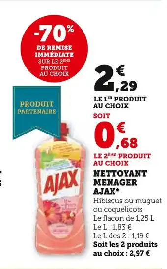 Super U Ajax nettoyant menager offre