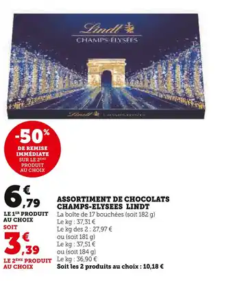 Super U Lindt assortiment de chocolats champs-elysees offre