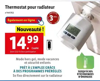Lidl Silvercrest thermostat pour radiateur offre