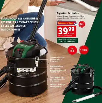Lidl Parkside aspirateur de cendres offre