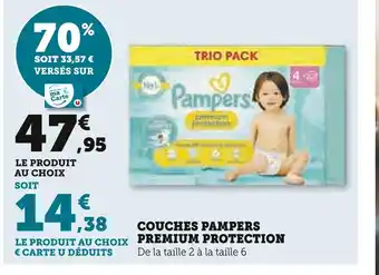 Super U Pampers couches premium protection offre