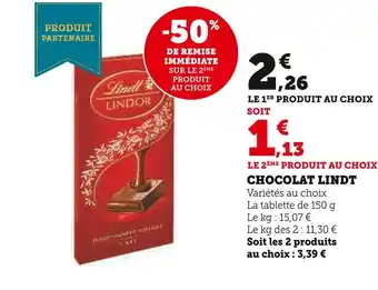 Super U Lindt chocolat offre