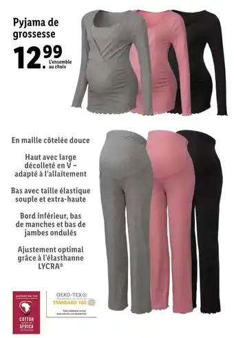 Lidl Lycra pyjama de grossesse offre