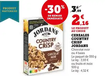 Super U Jordans cereales country crisp offre